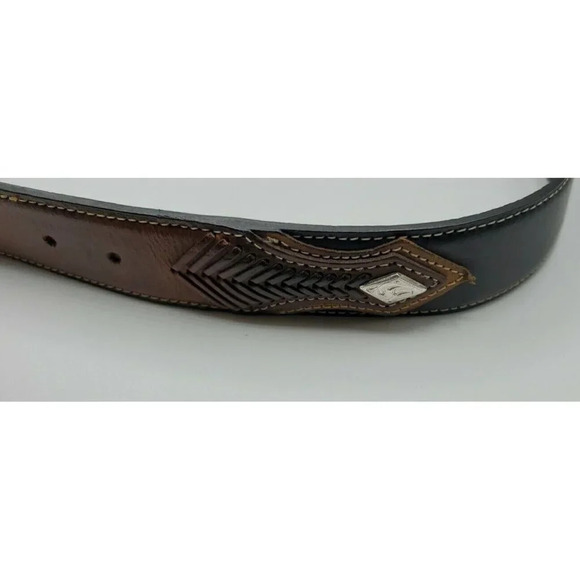 Nocona Mens Ranger Western Belt Cowboy Brown Leather Size 34 N2475401 NO BUCKLE - Picture 7 of 10